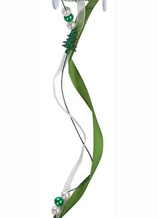 Декоративная лента новогодняя, 3 м, Melinera, зеленый-белый