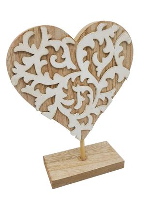 Декоративна дерев'яна фігура Серце в стилі бароко Edeka, 19 см