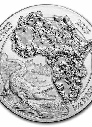 Серебряная монета "Нильский крокодил" серии "Африканская унция...