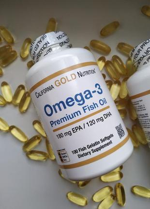 Омега-3, риб’ячий жир преміальної якості, 180 мг епк / 120 мг ...