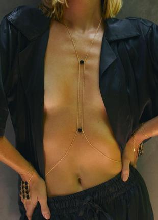Боди-джейн украшение нарядное для тела чокер подвеска цепочка