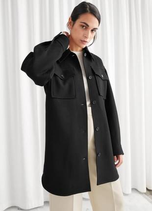 Жакет &amp; other stories long wool blend workwear shirt/xs