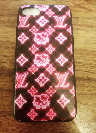Чухол бампер силиконовий для iphone 7\8 черный розовый