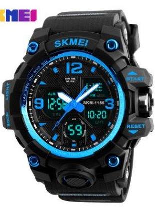 Спортивний чоловічий годинник Skmei 1155 Black Blue водостійки...
