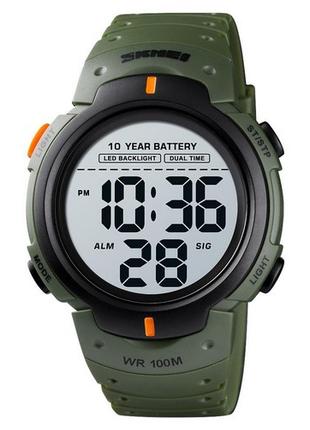 Спортивные мужские часы Skmei 1560 Green-Orange водостойкие на...