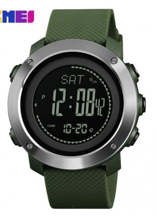 Спортивные мужские часы Skmei 1418AG Army Green + Compass водо...