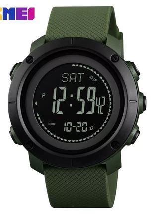 Спортивные мужские часы Skmei 1427AG Army Green + Compass водо...