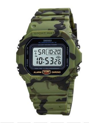 Спортивные мужские часы Skmei 1628CMGN Camo Green водостойкие ...