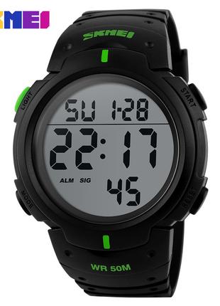 Спортивний чоловічий годинник Skmei 1068GN Black-Green водості...