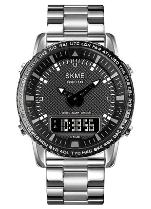 Спортивные мужские часы Skmei 1898SIBK Silver-Black водостойки...