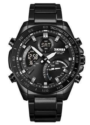 Спортивные мужские часы Skmei WQ010BKBK Black-Black водостойки...