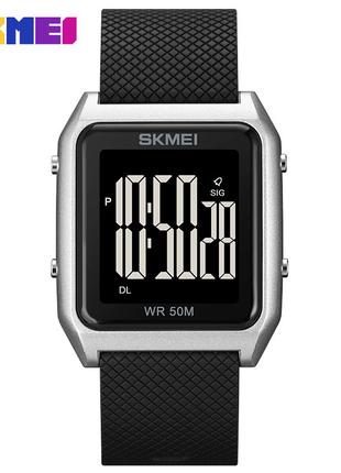 Спортивные мужские часы Skmei 1866SIBK Silver-Black водостойки...