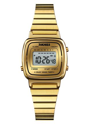 Спортивные мужские часы Skmei 1901SGD Gold Steel водостойкие н...