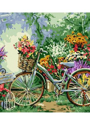 Картина по номерам Велосипед в цветах 40х50 (Art Craft) 12501-AC