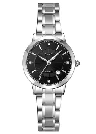 Женские часы Skmei 1819SIBK Silver-Black наручные кварцевые