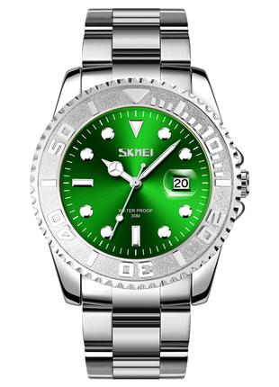 Спортивные мужские часы Skmei 9295SIGN Silver-Green водостойки...