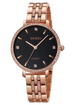 Женские часы Skmei 2006RGBK Rose-Gold-Black наручные кварцевые