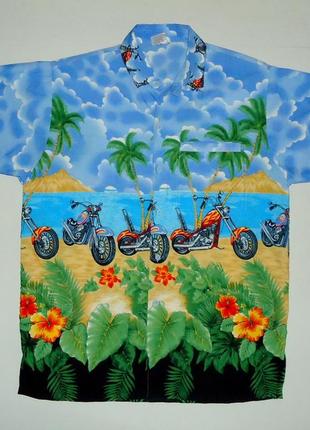 Рубашка  гавайская rima terivoile с байками гавайка (m)
