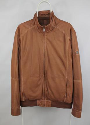 Шикарная кожаная куртка pierre cardin brown leather jackets