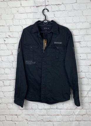Рубашка куртка джинсова чоловіча чорного кольору нова indicode...