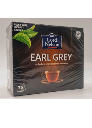 Черный чай в пакетиках Lord Nelson "Earl Grey ",75 шт. х 1,75 г