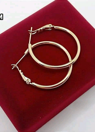 Сережки кольца, серьги, медзолото Xuping