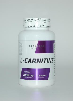 Л-карнітин, l-carnitine, progress nutrition, 1000 mg, 30 таблеток