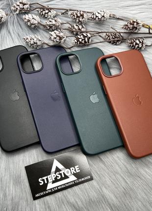 Чехол Leather Case с Magsafe для Iphone 14 Plus с натуральной ...