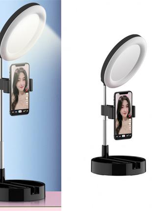 Кольцевая LED лампа Live Makeup G3 16 см складная настольная с...