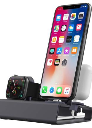 Зарядна підставка 3 в 1 для Apple Watch Series iPhone Airpods,...