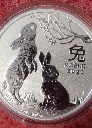 Серебряная монета Год Кролика (Австралия) от Perth Mint 1 долл...