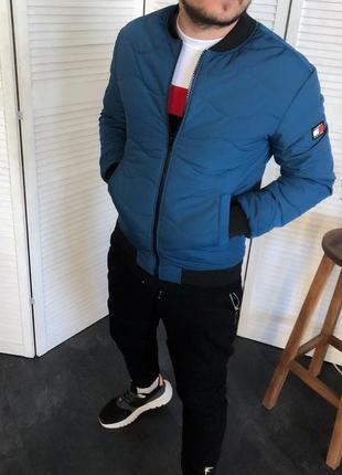 Бомбер tommy hilfiger синий