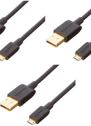 3шт длина 0.9м Amazon Basics USB 2.0 A-Male к Micro B кабель (...