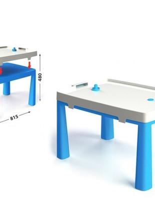 Пластиковый стол с насадкой для аэрохоккея голубой 04580/1 Долони