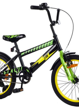 Велосипед дитячий двоколісний 18" Tilly Flash T-21848 yellow+g...