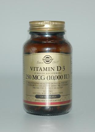 Вітамін д3 (холекальциферол), vitamin d3, solgar, 10000 мо, 12...