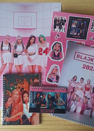 Набір Black Pink Блек Пінк постер + стикерпак + календар + ске...