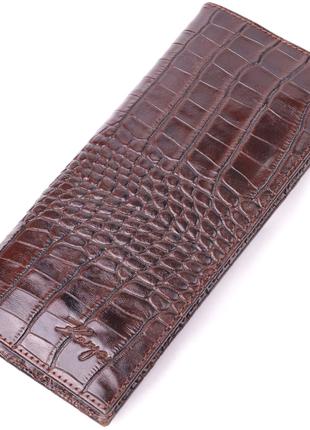 Цікавий вертикальний гаманець із натуральної фактурної шкіри K...