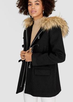 Стильное женское шерстяное демисезонное пальто блейзер черное ...