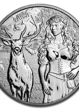 Серебряная монета раунд Остара Валькирия от Germania Mint 2023