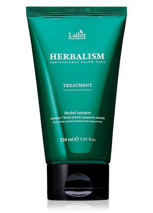 Успокаивающая травяная маска для волос Lador Herbalism Treatme...