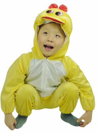 Детский карнавальный костюм Уточка SPRING AROUND желтый М 02547