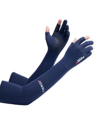 Перчатки солнцезащитные длинные GLOVES синий 03597