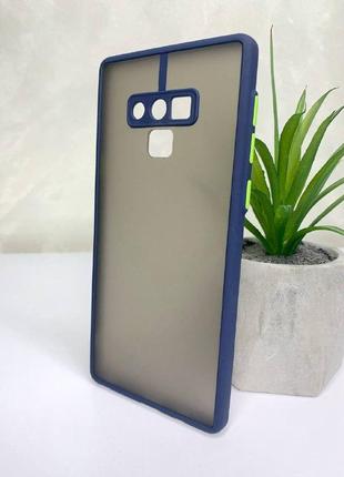 Матовый противоударный чехол для Samsung Galaxy Note 9 синий б...