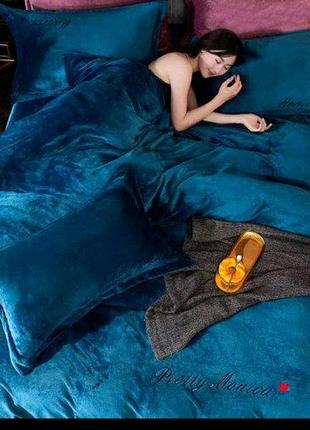 Теплое велюровое постельное белье Monica Евро размер 200*230 С...