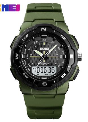Спортивные мужские часы Skmei 1454AG Army Green водостойкие на...