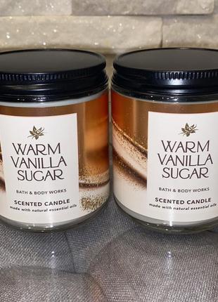 Свеча ароматизированная bath and body works warm vanilla sugar...