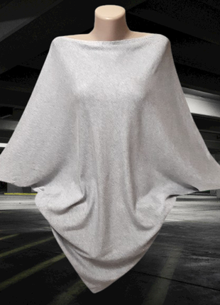 Xs-m  мини платье zara, туника асимметрия, светло серый блузон
