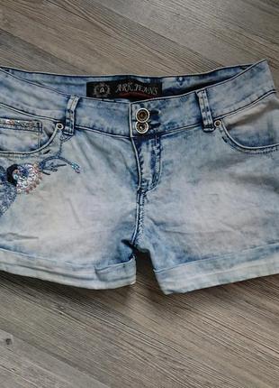 Женские джинсовые шорты варенки с вышивкой р.29