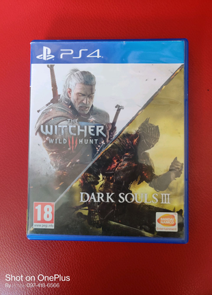 Гра 2 диска The Witcher 3 + Dark Souls 3 для PS4 / PS5